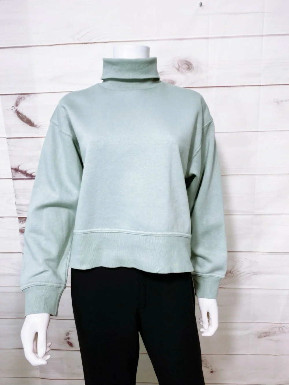 Zara Turtleneck Pullover Sweater in Sage Green